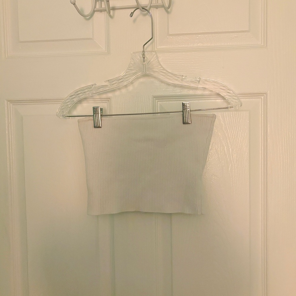 Pacsun L.A. Hearts White Ribbed Tube Top